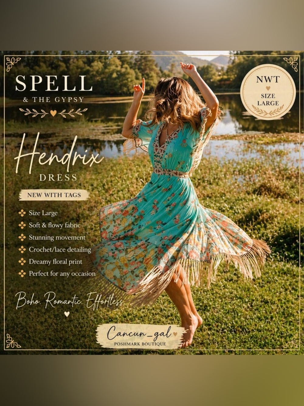 NWT Spell Hendrix tassels dress